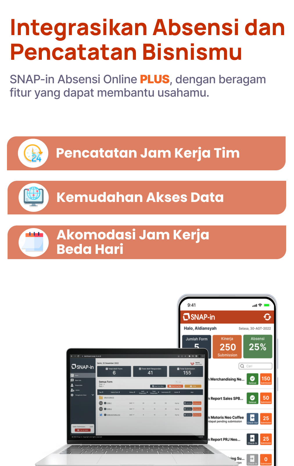 Integrasi absensi plus